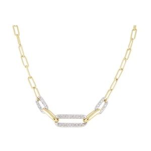 John Medeiros Diamanté 3 Link Pave’ Center necklace cubic zirconia